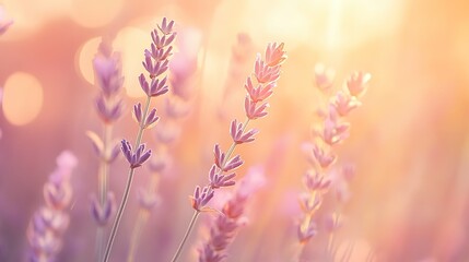 Obraz premium Smooth gradient of warm peach and lavender tones, soft blurred background with subtle glow