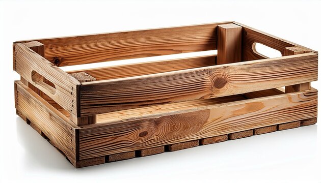 wood crate isolated on white bkg