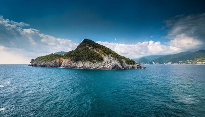 dramatic coastal view of palmaria island from portovenere italy