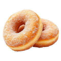 Two glazed donuts isolated on transparent background