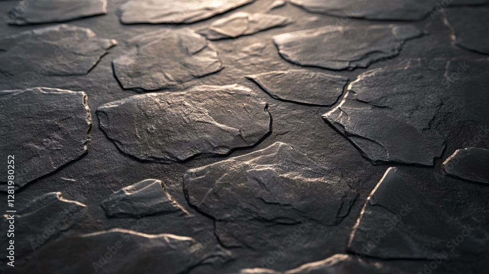 Poster textured black slate surface with natural uneven patterns for background design