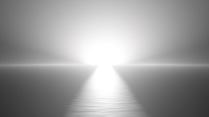 Obraz premium Soft grey and white blurred gradient with glowing light, creating a calm and peaceful ambiance