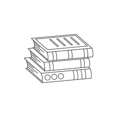 Book icons set on white background. Literature book icons collection. Textbook icon set