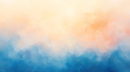 Naklejka premium Soft pastel abstract gradient with light orange and blue hues, blurred and glowing, evoking a calm and peaceful atmosphere