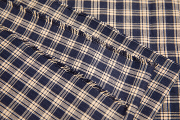 Navy Plaid Fabric Sample