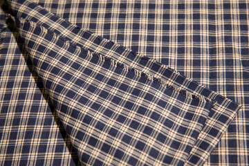 Navy Plaid Fabric Sample