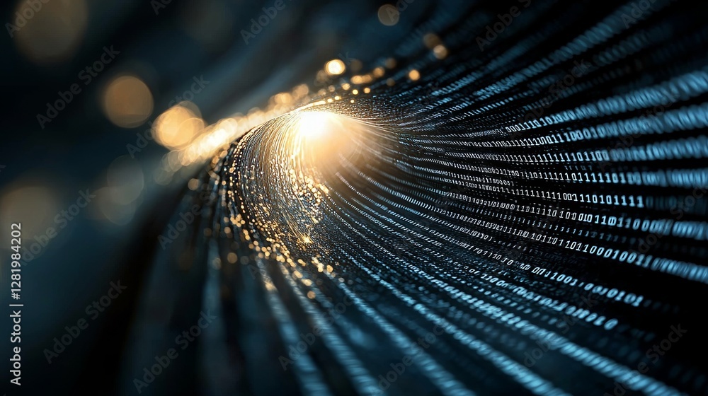 Aufkleber Concept of digital data network connections and particles in cyberspace