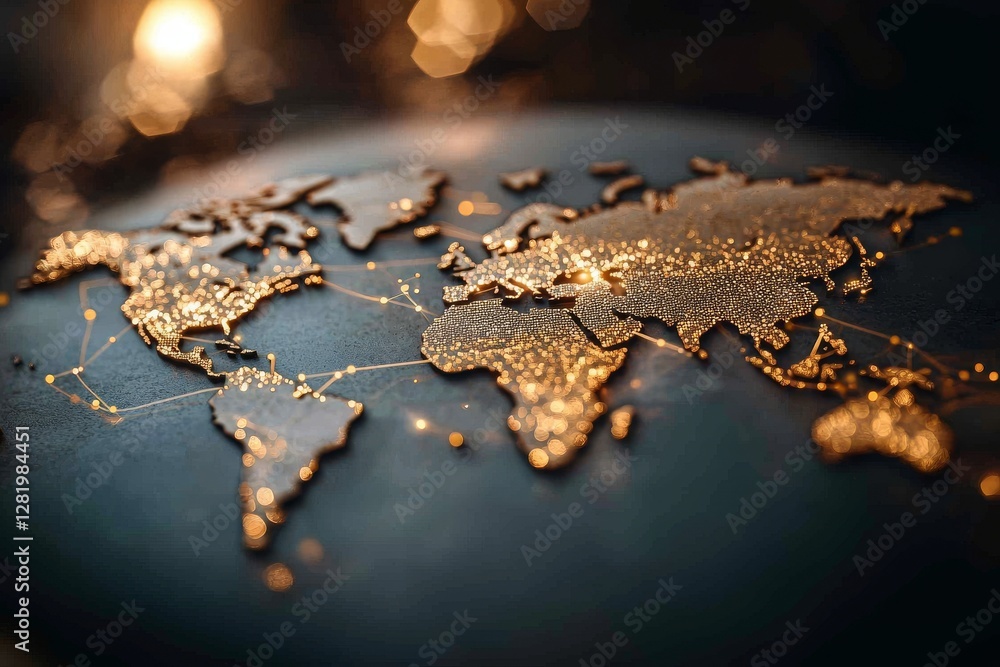 Poster big data analytics and global network connections form the foundation of a modern business concept, 