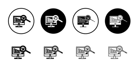 data analysis icon flat and simple set design