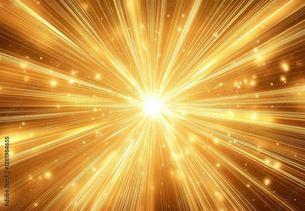 Aufkleber bright radiant explosion of golden light with streaks and sparkles, creating a dynamic and vibrant v