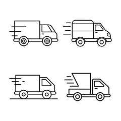 fast delivery icon set