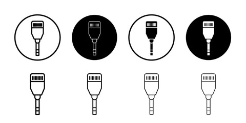ethernet cable plug icon flat and simple set design
