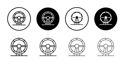Hamster wheel icon flat and simple set design