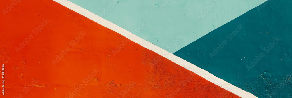 Poster colorful two-tone wall texture with intersecting geometric patterns for artistic design