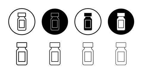 injection vial icon flat and simple set design