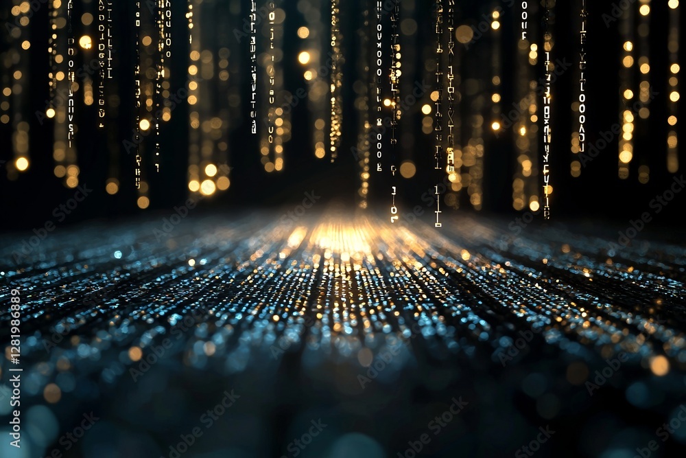Poster a digital screen displays a lock as a security concept, with contrasting visuals and a 3d rendering