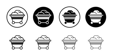 Mining Cart icon flat and simple set design