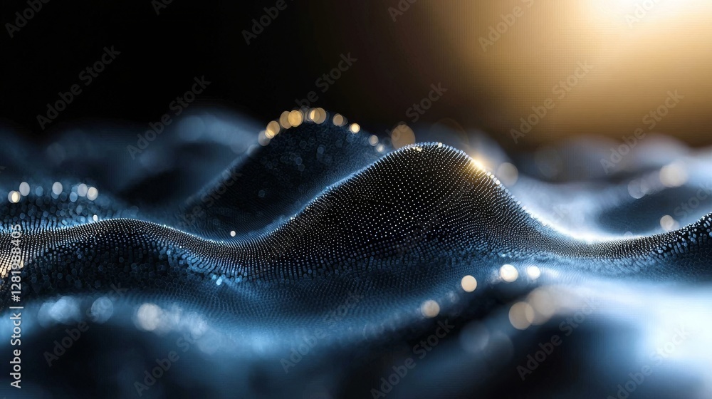 Poster a 3d rendering featuring an abstract background with interconnected dots and lines, triangular shape