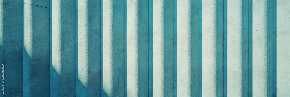 Poster abstract texture of vertical ribbed concrete wall with deep shadows for architectural design