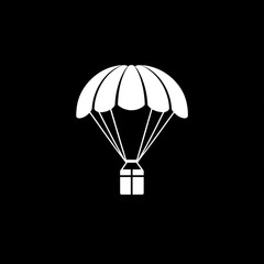 A Gift Box Descending Under A Parachute