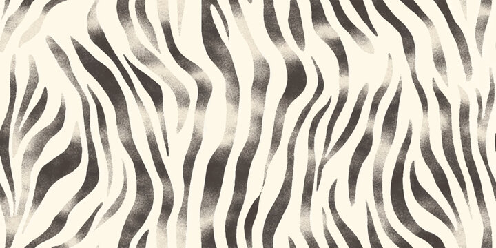 Zebra monochrome vector vintage brown seamless pattern. Vector animal skin print. Fashion stylish organic texture for design element, wrapping, wallpaper, banner background