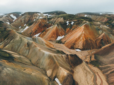 Colorful rhyolite mountains in Landmannalaugar, Iceland