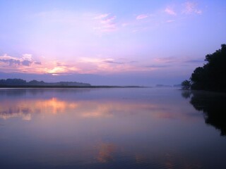 sunset over the river