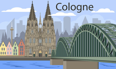 Obraz premium Cologne vector sityscape