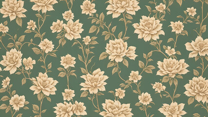  Elegant Gold Floral Wallpaper