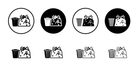 Solid waste icon flat and simple set design