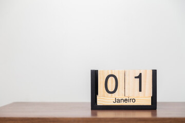 Customized calendar with holiday and commemorative dates. .January 1st, universal celebration, New Year. .Holiday concept. Dates concept.