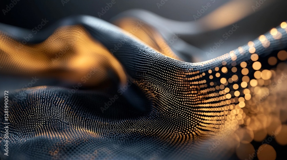 Poster a digital backdrop featuring abstract blue hues, representing the visualization of complex big data 