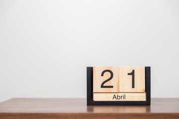 Customized calendar with holiday and commemorative dates. .April 21st, Tiradentes holiday in Brazil..Holiday concept. Dates concept.