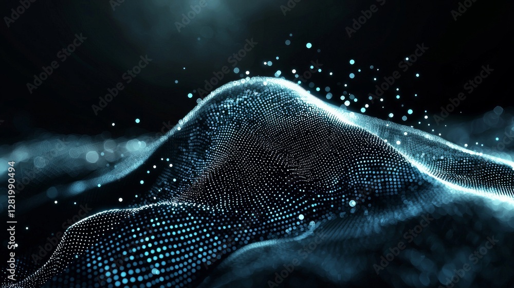 Poster a 3d abstract communication background featuring interconnected dots and lines with a plexus effect