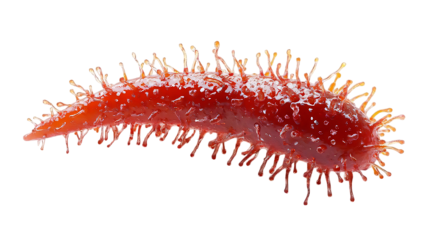 Red germs and bacteria red virus isolated on transparent background