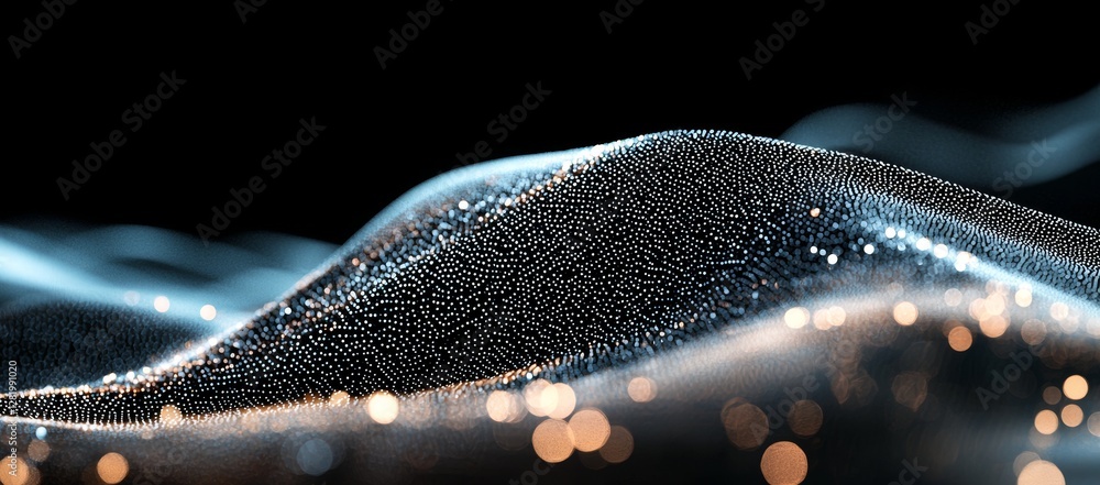 Poster a 3d representation of internet connections in cloud computing, visualized through embossed mesh and