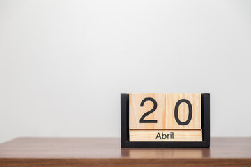 Customized calendar with holiday and commemorative dates. .April 20th Easter Day..Holiday concept. Dates concept.