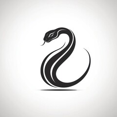 Obraz premium Elegant Black Snake Design Artistic Illustration