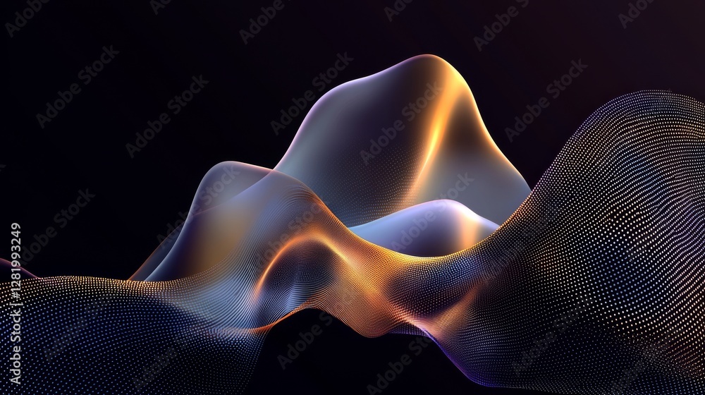 Poster Information Technology is depicted against a digital backdrop with a 3D visualization of big data created using 3d rendering techniques