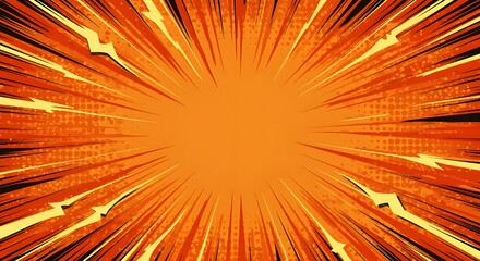 Vibrant comic book style template background, classic pop