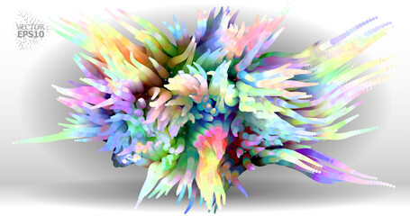 Colorful abstract texture created with Gradient flow and 3D structure imitate the movement of liquid or wind. Vibrant colors, volumetric waves and digital noise create a sense of depth and dynamics. I