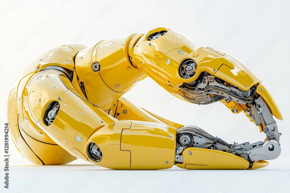 Poster a white background serves as the setting for the robotic arm, which comes with a clipping path