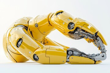 A white background serves as the setting for the robotic arm, which comes with a clipping path