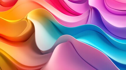 Vivid rainbow gradient with smoothly blending and glowing hues, creating a playful and vibrant effect