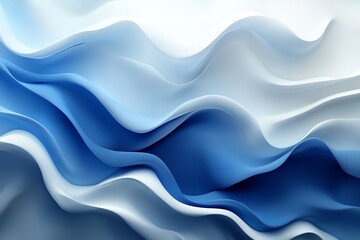 Fototapeta premium Abstract Blue and White Gradient Background with Smooth Waves and Light Effects