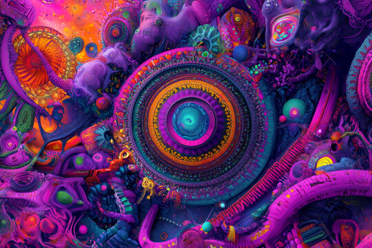 Psychedelic abstract biform background