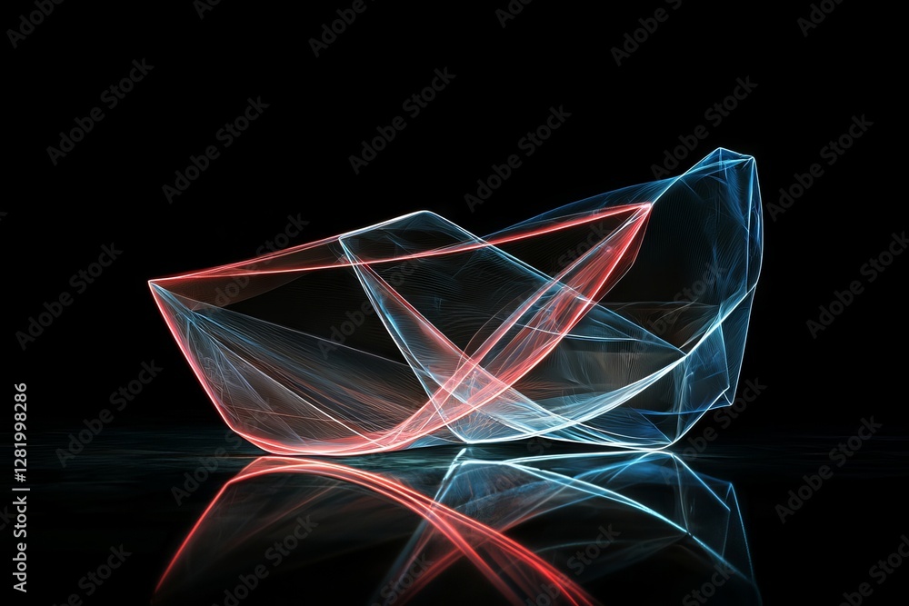Aufkleber this image is a 3d render of a synthwave-inspired abstract background, reminiscent of cyber space, a