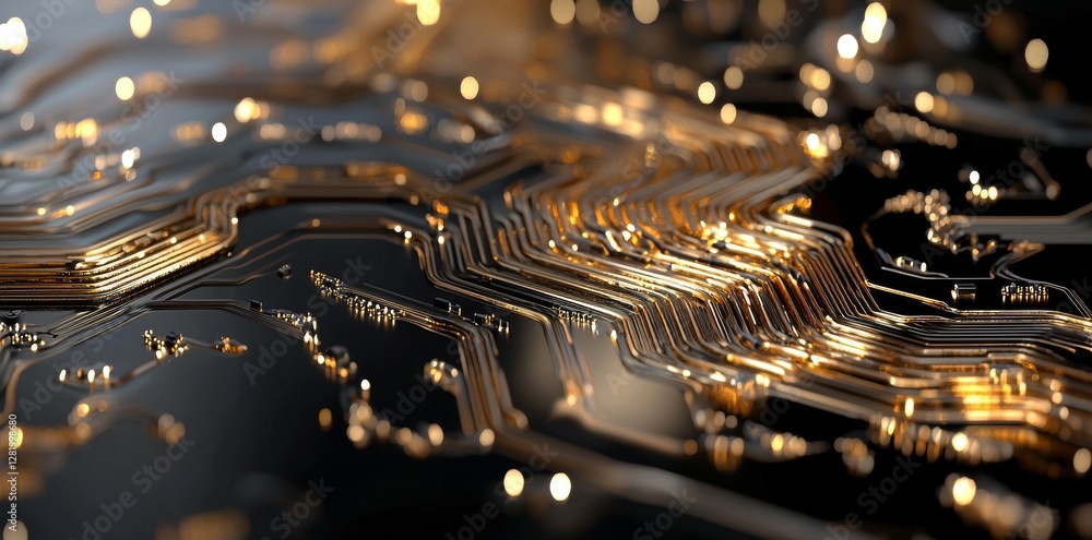 Poster stock image featuring an abstract background of a computer circuit board design