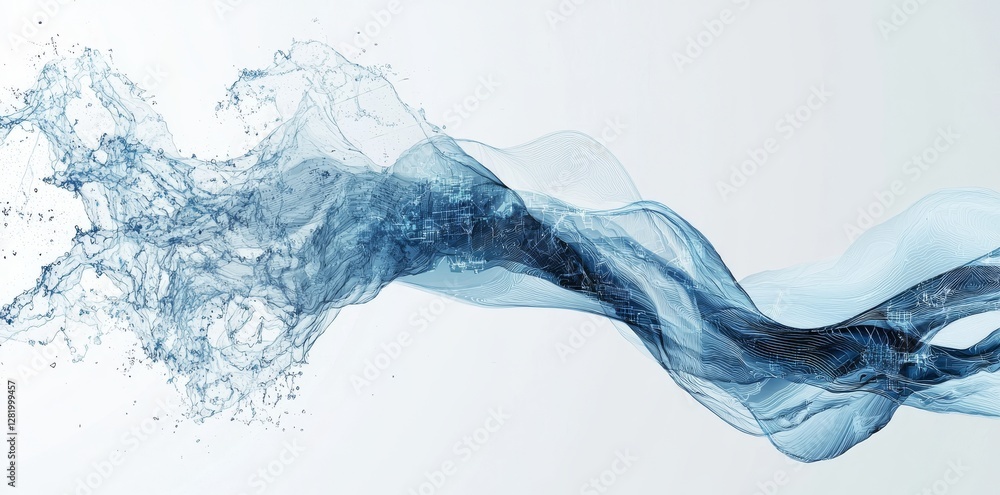 Poster this digital tech background features abstract waves and circuit board elements, making it perfect f