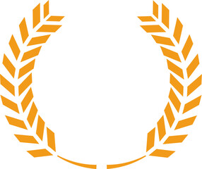 Stylized wheat stalks forming a laurel wreath, symbolizing victory, achievement, and high quality, ideal for logos, awards, and certifications
